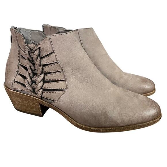 Vince Camuto Shoes - Vince Camuto Prestetta Womens Gray Chunky Heel Ankle Boots Booties Leather 7.5